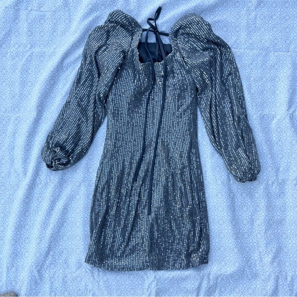 Silver Sequin Mini Dress - Picture 2 of 3